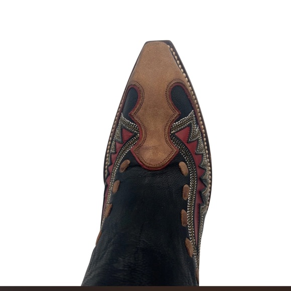 Old Gringo Quiroga Boots crimson chocolate leather in-lay over-lay RTL $595 - Picture 9 of 16